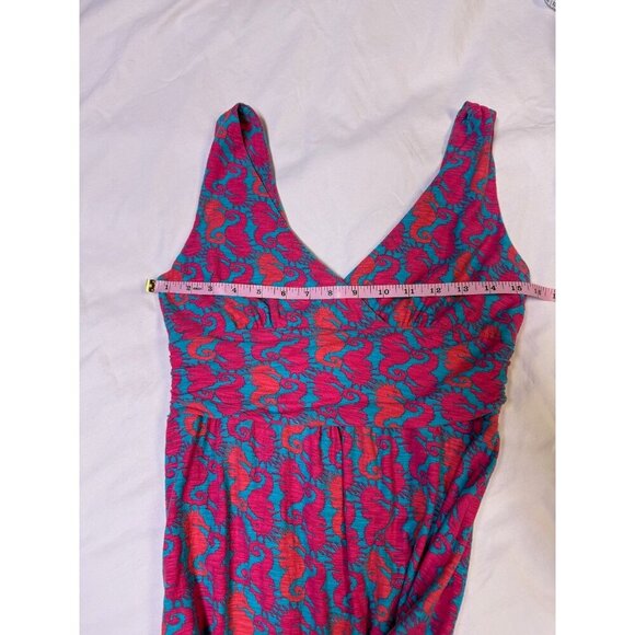 Lilly Pulitzer Sloane Maxi Dress Snorkel Blue Hold Your Horses Women's Size M - Picture 9 of 10